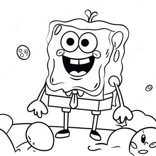 SpongeBob with Colorful Eggs Coloring Page | SpongeBob Easter 塗色頁