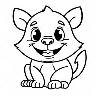 Cute Tasmanian Devil with a Smile Coloring Page | Tasmanian Devil 塗色頁
