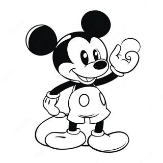 Playful Mickey Mouse in Colorful Shorts Coloring Page | Mickey Mouse Shorts 塗色頁