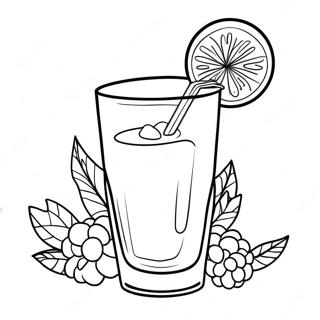 Juice Glass Coloring Page | Juice 塗色頁