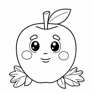 Cute Cartoon Apple Coloring Page | Apple Template 塗色頁