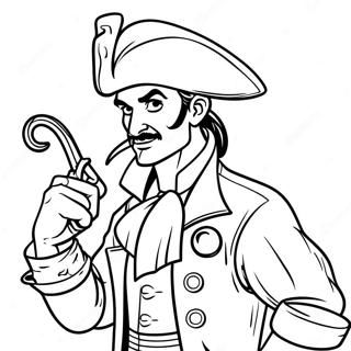 Captain Hook with His Hook Hand Coloring Page | Captain Hook 塗色頁