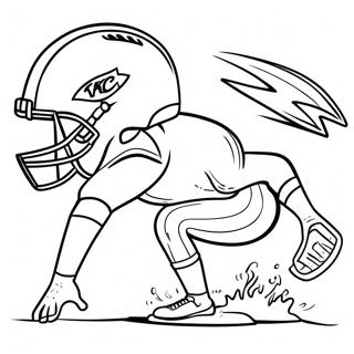 Kansas City Chiefs Player in Action Coloring Page | Chiefs 塗色頁