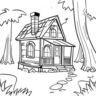 Little House in the Big Woods Coloring Page | Little House in the Big Woods 塗色頁