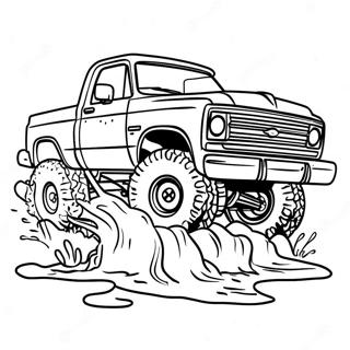 Mud Splashing Off Road Truck Coloring Page | Off Road 塗色頁