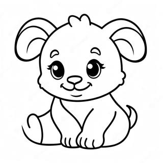 Cute Baby Animal Coloring Page | Baby Animal Cute Animal 塗色頁
