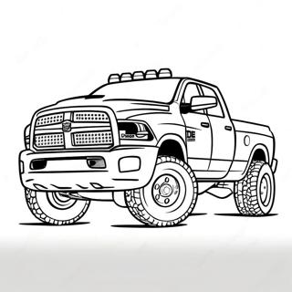 Dodge Ram 1500 Diesel Lifted Truck Coloring Page | Dodge Ram 1500 Diesel Lifted Truck 塗色頁