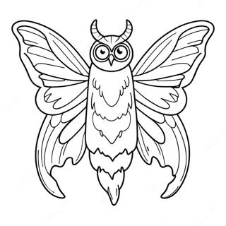 Mothman Mythical Creature Coloring Page | Mothman 塗色頁