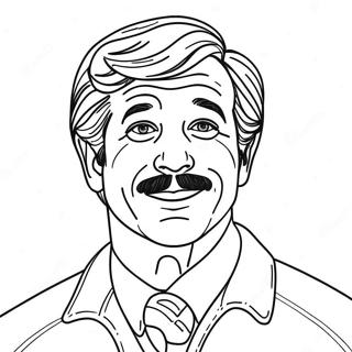 Ted Lasso with a Whimsical Smile Coloring Page | Ted Lasso 塗色頁