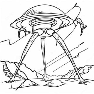 War of the Worlds Martian Tripod Coloring Page | War of the Worlds 塗色頁