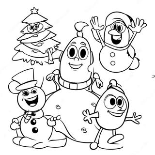 Pixar Christmas Characters Coloring Page | Pixar Christmas 塗色頁