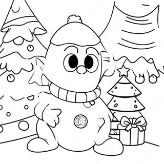 Festive Pixar Christmas Scene Coloring Page | Pixar Christmas 塗色頁
