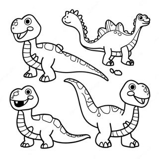 Colorful Dinosaurs Coloring Page | Extinct Animals 塗色頁
