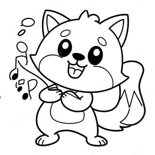 Cute Aggretsuko Singing Coloring Page | Aggretsuko 塗色頁