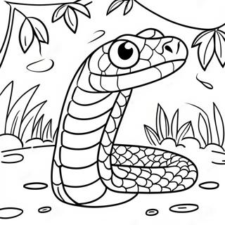 Colorful Jungle Snake Coloring Page | Realistic Snake 塗色頁
