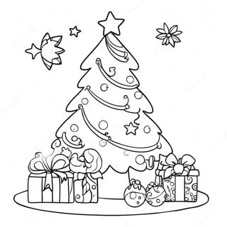 Whimsical Christmas Tree Coloring Page