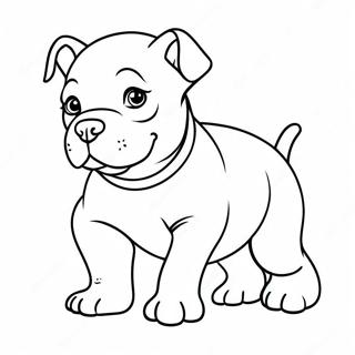 Playful American Bully Puppy Coloring Page | American Bully 塗色頁