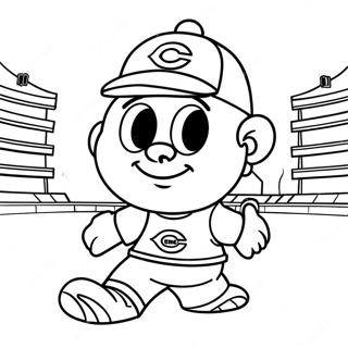 Cincinnati Reds Mascot Coloring Page | Cincinnati Reds 塗色頁