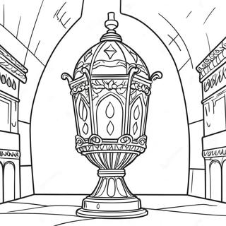 Golden Lampstand of Solomon's Temple Coloring Page | Solomon's Temple Furniture 塗色頁