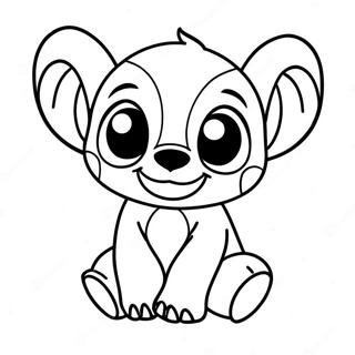 Cute Baby Stitch Coloring Page | Cute Baby Stitch 塗色頁