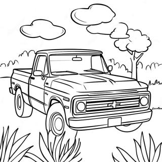 Chevy C10 Classic Truck Coloring Page | Chevy C10 塗色頁