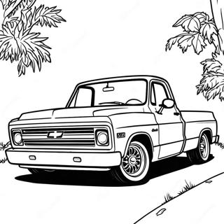 Chevy C10 Vintage Style Coloring Page | Chevy C10 塗色頁