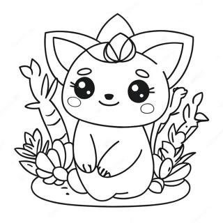 Cute Succulent Kawaii Coloring Page | Kawaii Plant 塗色頁
