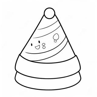 Festive Santa Hat Coloring Page | Santa Hat 塗色頁