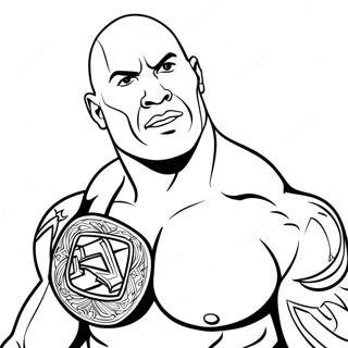 The Rock WWE Coloring Page | The Rock 塗色頁