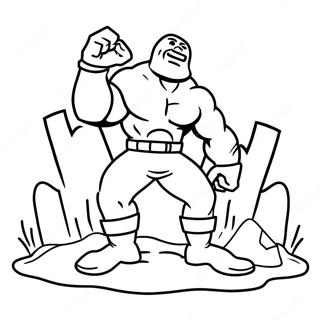 The Rock in Action Coloring Page | The Rock 塗色頁