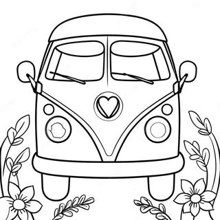 Hippie Van Coloring Page | Hippie Van 塗色頁
