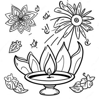 Diwali Festival Coloring Page | Diwali 塗色頁