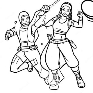 Fortnite Imani Action Pose Coloring Page | Fortnite Imani 塗色頁