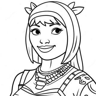 Fortnite Imani in Colorful Outfit Coloring Page | Fortnite Imani 塗色頁