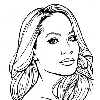 Jennifer Lopez Glamorous Portrait Coloring Page | Jennifer Lopez 塗色頁