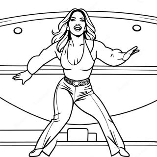 Jennifer Lopez Performing on Stage Coloring Page | Jennifer Lopez 塗色頁