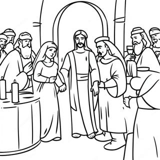 Wedding at Cana Celebration Coloring Page | Wedding at Cana 塗色頁