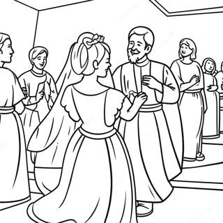 Joyful Wedding at Cana Coloring Page | Wedding at Cana 塗色頁