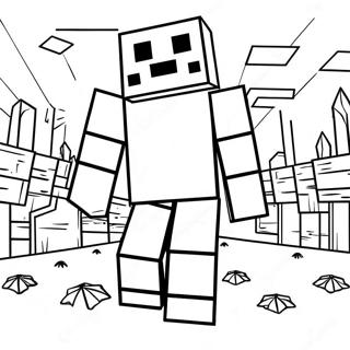 Minecraft Entity 303 Menacing Coloring Page | Minecraft Entity 303 塗色頁
