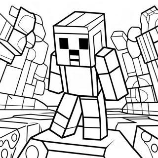 Creepy Minecraft Entity 303 in the Dark Coloring Page | Minecraft Entity 303 塗色頁