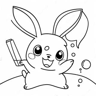 Cute Raichu Playing with Friends Coloring Page | Raichu 塗色頁
