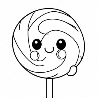 Adorable Lollipop Coloring Page | Candy Cute Food 塗色頁