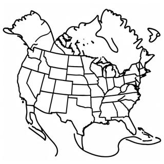 North America Map Coloring Page | North America Map 塗色頁