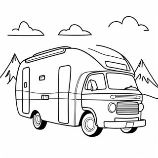 Colorful RV Adventure Coloring Page | RV 塗色頁