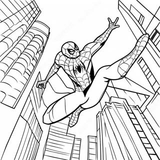 Spider Man Far From Home Action Scene Coloring Page | Spider Man Far From Home 塗色頁