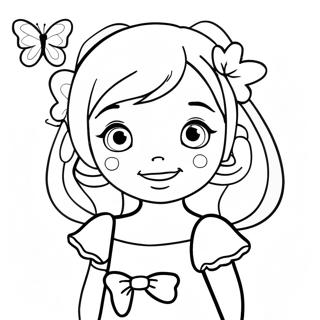 Cute Shinobu with Butterfly Coloring Page | Shinobu 塗色頁