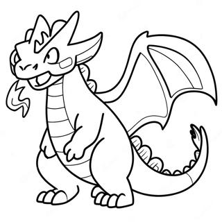 Fire-Breathing Dragon Pokemon Coloring Page