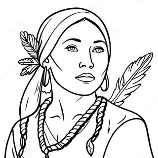 Sacagawea Coloring Page | Sacagawea 塗色頁