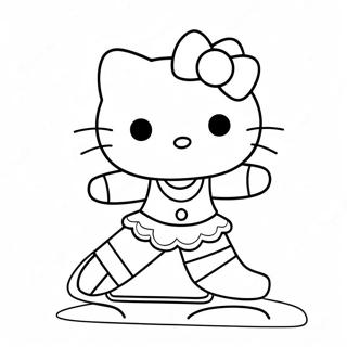 Hello Kitty Ice Skating Coloring Page | Hello Kitty Ice Skating 塗色頁