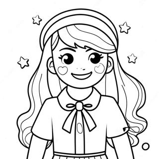 Roblox Preppy Girl Coloring Page | Roblox Preppy Girl 塗色頁